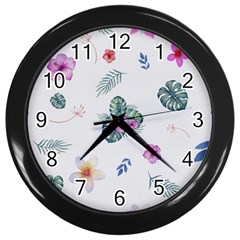 Template-flower Wall Clock (black) by nateshop