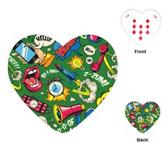 Cartoon Pattern Playing Cards Single Design (heart) by designsbymallika