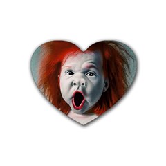 Son Of Clown Boy Illustration Portrait Rubber Coaster (heart) by dflcprintsclothing