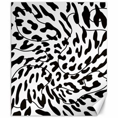 Leopard Print Black And White Canvas 8  X 10  by ConteMonfrey