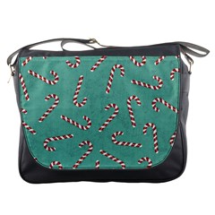 Christmas Candy Cane Background Messenger Bag by danenraven