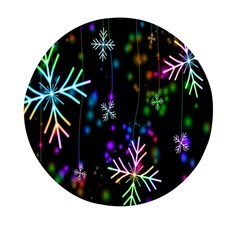 Snowflakes Lights Mini Round Pill Box (pack Of 5) by artworkshop