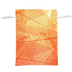 Orange Leaf Texture Pattern  Lightweight Drawstring Pouch (xl) by Ravend