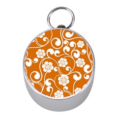 Orange Floral Walls  Mini Silver Compasses by ConteMonfrey