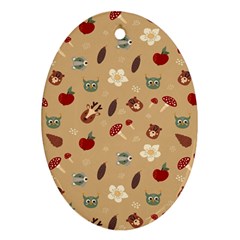 Cute Forest Friends Ornament (oval) by ConteMonfrey