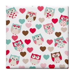 Lovely Owls Tile Coaster by ConteMonfrey