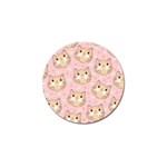 Cat Pattern Pink Background Golf Ball Marker Front