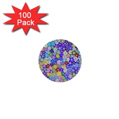 Illustration Background Flower Pattern Floral 1  Mini Buttons (100 Pack)  by danenraven
