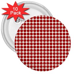 Red Pattern Seamless Texture Background 3  Buttons (10 Pack)  by artworkshop