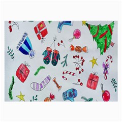 New Year Christmas Sketch Gifts Large Glasses Cloth (2 Sides) by artworkshop