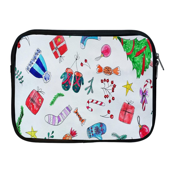 New Year Christmas Sketch Gifts Apple iPad 2/3/4 Zipper Cases
