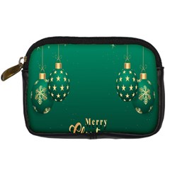 Merry Christmas Holiday Digital Camera Leather Case by artworkshop