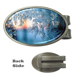 Frost Winter Morning Snow Money Clips (oval)  by artworkshop
