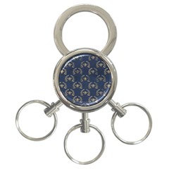 Blue Golden Bee 3-ring Key Chain by ConteMonfrey