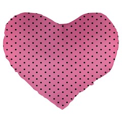 Polka Dot Dots Pattern Dot Large 19  Premium Flano Heart Shape Cushions by danenraven