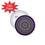 Kaleidoscope Geometric Circles 1.75  Buttons (100 pack) 