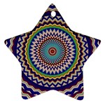 Kaleidoscope Geometric Circles Star Ornament (Two Sides)