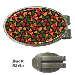 Ethiopian Triangles - Green, Yellow And Red Vibes Money Clip (oval) by ConteMonfreyShop