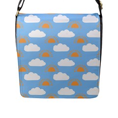 Sun And Clouds  Flap Closure Messenger Bag (l)