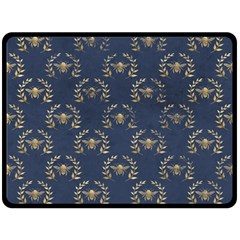 Blue Golden Bee   Fleece Blanket (large) by ConteMonfreyShop
