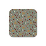 Wild Forest Friends  Rubber Square Coaster (4 pack) Front