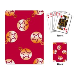 Orange Ornaments With Stars Pink Playing Cards Single Design (rectangle) by TetiBright