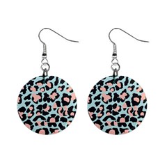 Blue And Pink Jaguar Dots Leopard Mini Button Earrings by ConteMonfreyShop