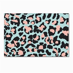 Blue And Pink Jaguar Dots Leopard Postcards 5  X 7  (pkg Of 10) by ConteMonfreyShop