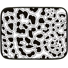 Black And White Dots Jaguar Double Sided Fleece Blanket (mini) by ConteMonfreyShop