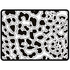 Black And White Dots Jaguar Double Sided Fleece Blanket (large) by ConteMonfreyShop