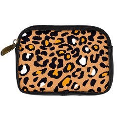 Leopard  Spots Brown White Orange Digital Camera Leather Case by ConteMonfreyShop