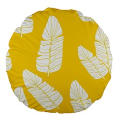 Yellow Banana Leaves Large 18  Premium Flano Round Cushion  by ConteMonfreyShop