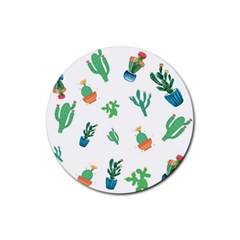 Among Succulents And Cactus  Rubber Coaster (round) by ConteMonfreyShop