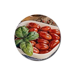 Fresh Tomatoes - Italian Cuisine Rubber Coaster (round) by ConteMonfrey