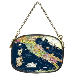 Map Italy Blue Chain Purse (two Sides) by ConteMonfrey