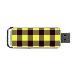 Black And Yellow Big Plaids Portable Usb Flash (one Side)