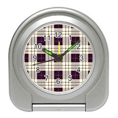 Gray, Purple And Blue Plaids Travel Alarm Clock by ConteMonfrey