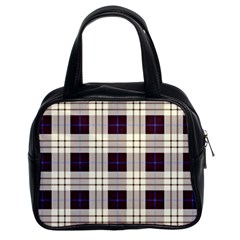Gray, Purple And Blue Plaids Classic Handbag (two Sides)