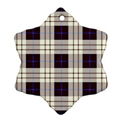 Gray, Purple And Blue Plaids Snowflake Ornament (two Sides)