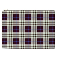Gray, Purple And Blue Plaids Cosmetic Bag (xxl)