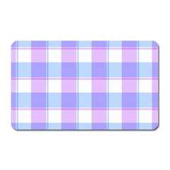 Cotton Candy Plaids - Blue, Pink, White Magnet (rectangular)