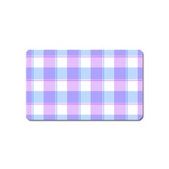 Cotton Candy Plaids - Blue, Pink, White Magnet (name Card)