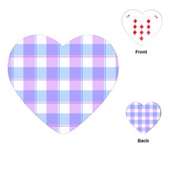 Cotton Candy Plaids - Blue, Pink, White Playing Cards Single Design (heart)