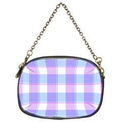 Cotton Candy Plaids - Blue, Pink, White Chain Purse (one Side)