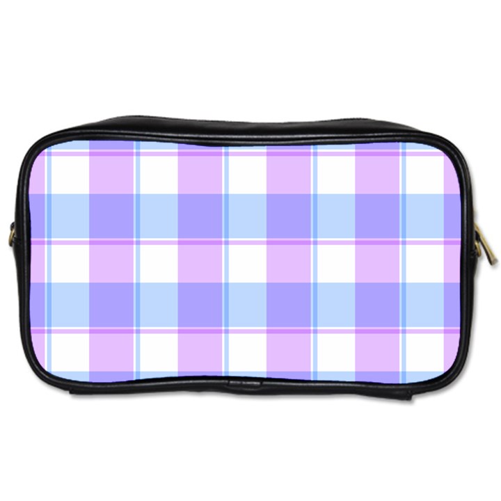 Cotton candy plaids - Blue, pink, white Toiletries Bag (One Side)