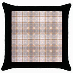 Portuguese Vibes - Brown And White Geometric Plaids Throw Pillow Case (black) by ConteMonfrey