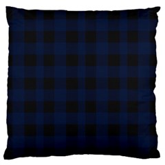 Black And Dark Blue Plaids Large Flano Cushion Case (one Side) by ConteMonfrey