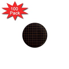 Brown And Black Small Plaids 1  Mini Magnets (100 Pack)  by ConteMonfrey