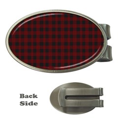 Black Red Small Plaids Money Clips (oval)  by ConteMonfrey