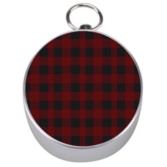 Dark Red Classic Plaids Silver Compasses by ConteMonfrey